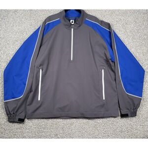 FootJoy Jacket Mens Extra Large Gray Blue Half Zip Golf Windbreaker Pullover XL